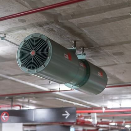 Wentylator systemu oddymiania w garażu podziemnym, Smoke ventilation system fan in ungergroung garage